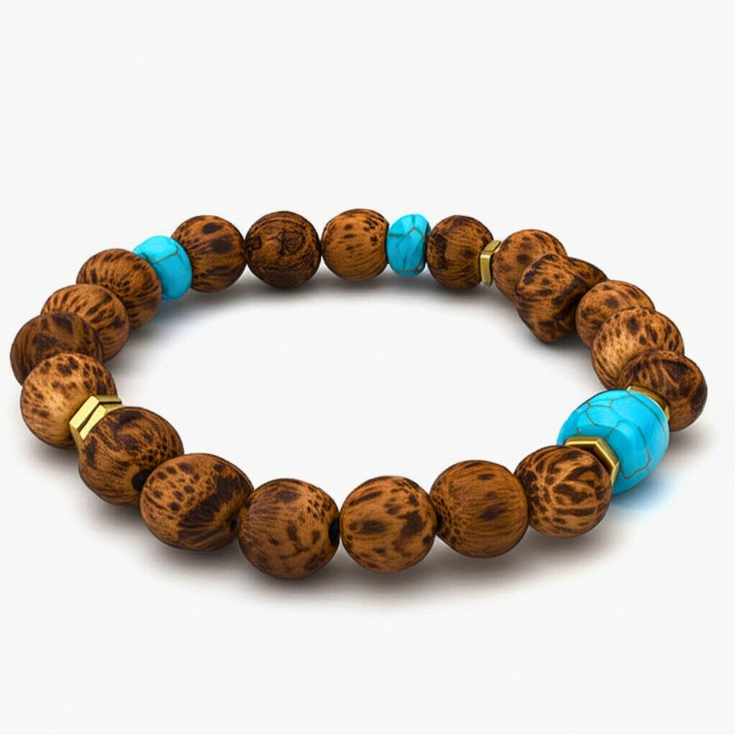 THE MEN THING Bead Bracelet MYSTIC EARTH - 12mm Beads Bracelet with Natural Stone - Adjustable Bracelet