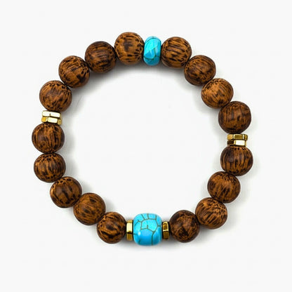 THE MEN THING Bead Bracelet MYSTIC EARTH - 12mm Beads Bracelet with Natural Stone - Adjustable Bracelet