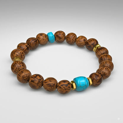 THE MEN THING Bead Bracelet MYSTIC EARTH - 12mm Beads Bracelet with Natural Stone - Adjustable Bracelet