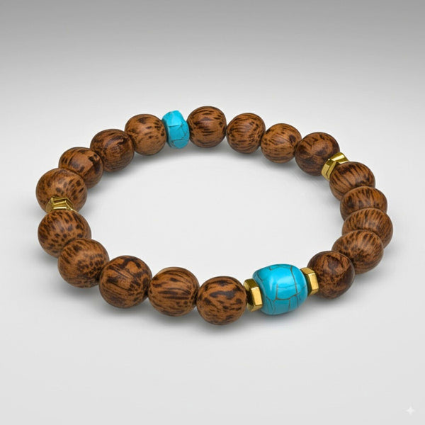 MYSTIC EARTH - 12mm Beads Bracelet with Natural Stone - Adjustable Bracelet