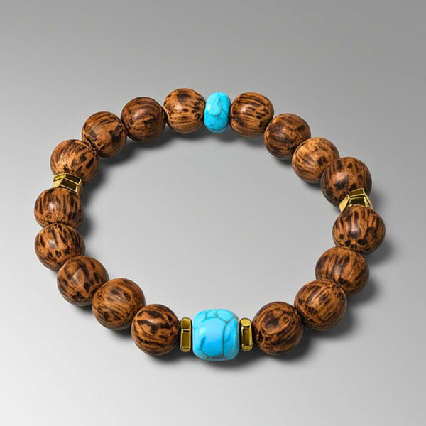 MYSTIC EARTH - 12mm Beads Bracelet with Natural Stone - Adjustable Bracelet