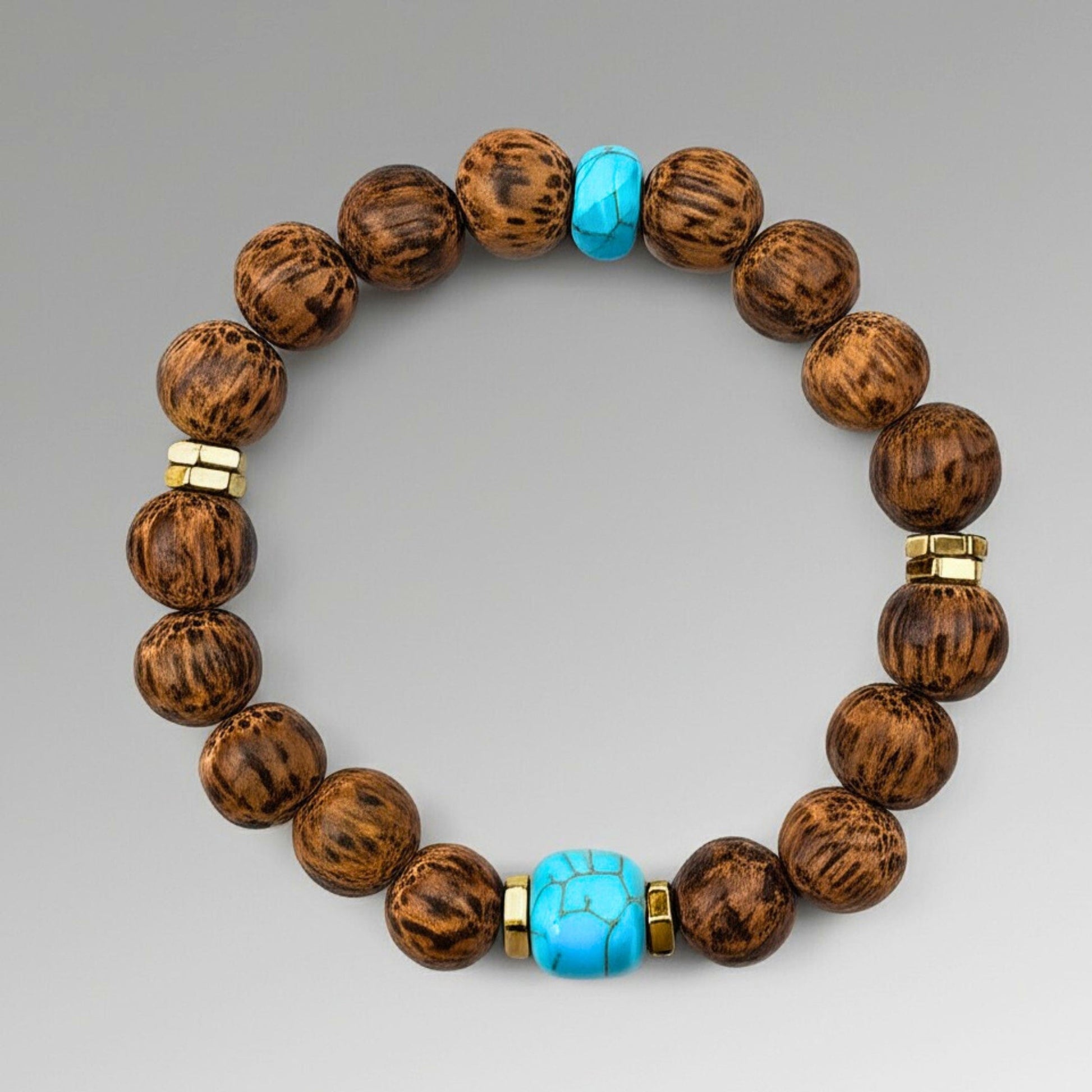 THE MEN THING Bead Bracelet MYSTIC EARTH - 12mm Beads Bracelet with Natural Stone - Adjustable Bracelet