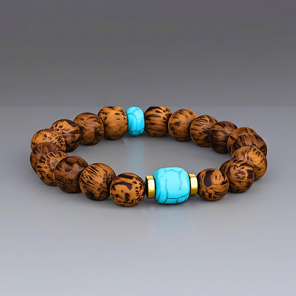 MYSTIC EARTH - 12mm Beads Bracelet with Natural Stone - Adjustable Bracelet