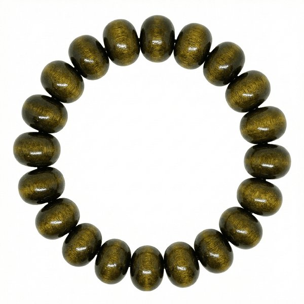 MYSTIC GAZE - 16mm Wooden Beads Bracelet with Natural Stone - Adjustable Bracelet