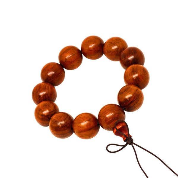 ROVERE - 21mm Wooden Beads Bracelet with Natural Stone - Adjustable Bracelet