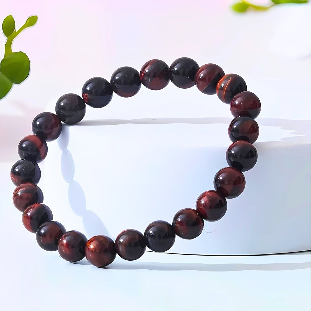 THE MEN THING Bead Bracelet SENDAN - 12mm Beads Bracelet with Natural Stone - 7 inch Stretch Bracelet