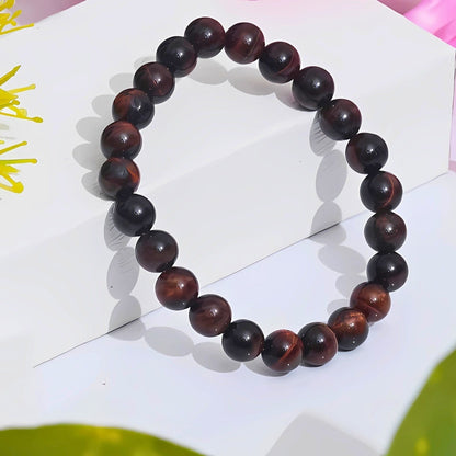 THE MEN THING Bead Bracelet SENDAN - 12mm Beads Bracelet with Natural Stone - 7 inch Stretch Bracelet