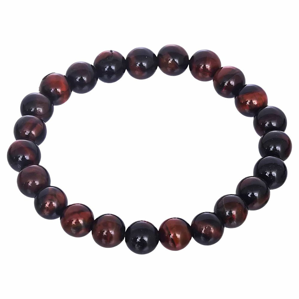 THE MEN THING Bead Bracelet SENDAN - 12mm Beads Bracelet with Natural Stone - 7 inch Stretch Bracelet