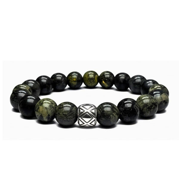 SERPENTINE ASCEND - 12mm Beads Bracelet with Natural Stone - Adjustable Bracelet