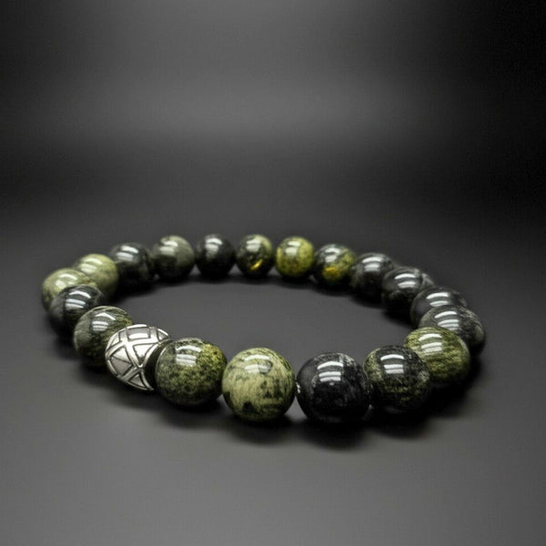 SERPENTINE ASCEND - 12mm Beads Bracelet with Natural Stone - Adjustable Bracelet