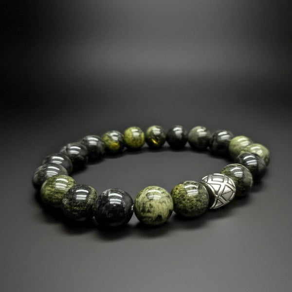 SERPENTINE ASCEND - 12mm Beads Bracelet with Natural Stone - Adjustable Bracelet