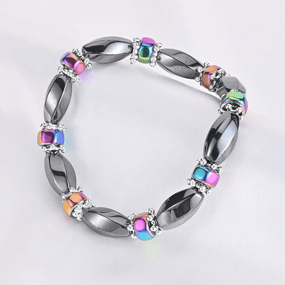 THE MEN THING Bead Bracelet SOLACE BLACK  - Beads Bracelet with Natural Stone - "7" inch Stretch Bracelet for Men & Boys