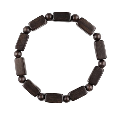 THE MEN THING Bead Bracelet SOLBARK - 8mm Wooden Beads Bracelet with Natural Stone - Adjustable Bracelet