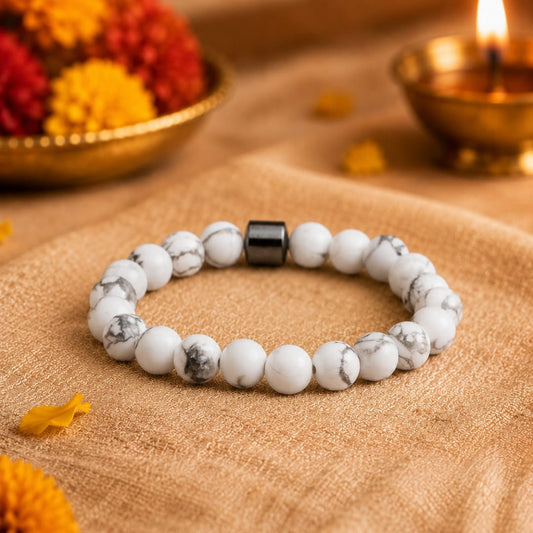 THE MEN THING Bead Bracelet The Perfect Rakhi Gift For Every Brother – AZURITE MOONLIGHT LUSTRE - Premium Beads Bracelets With Timeless Style (7inch)