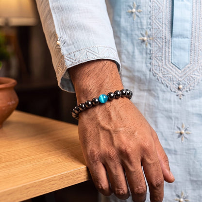 THE MEN THING Bead Bracelet The Perfect Rakhi Gift For Every Brother – COBALT BLUE - Premium Beads Bracelets With Timeless Style (7inch)