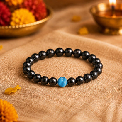 THE MEN THING Bead Bracelet The Perfect Rakhi Gift For Every Brother – COBALT BLUE - Premium Beads Bracelets With Timeless Style (7inch)