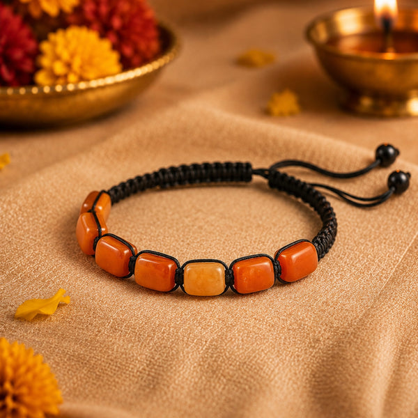 The Perfect Rakhi Gift For Every Brother – MOSAIC SQUARE - Premium Beads with Natural Stone Bracelets With Timeless Style (Adjustable)