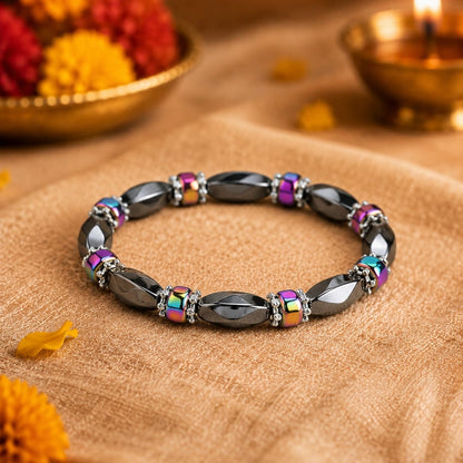 THE MEN THING Bead Bracelet The Perfect Rakhi Gift For Every Brother – SOLACE BLACK - Premium Beads with Natural Stone Bracelets With Timeless Style (7inch)