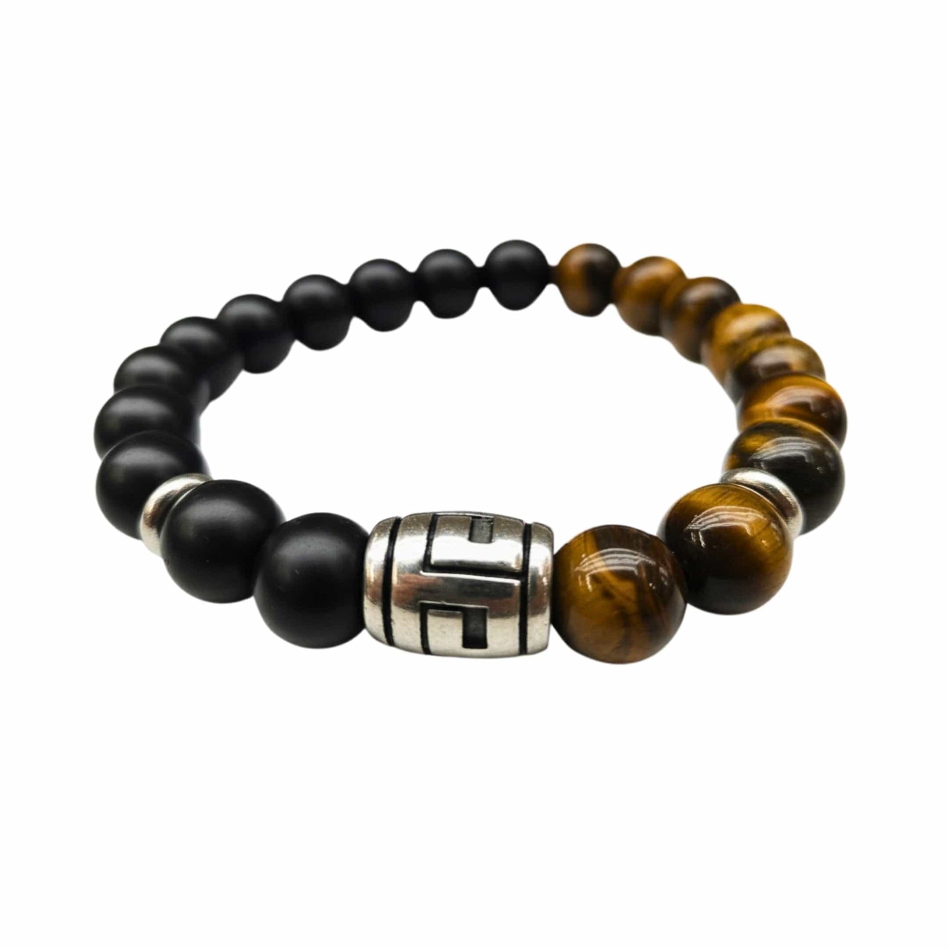 THE MEN THING Bead Bracelet TIGRANE - 12mm Beads Bracelet with Natural Stone - Adjustable Bracelet