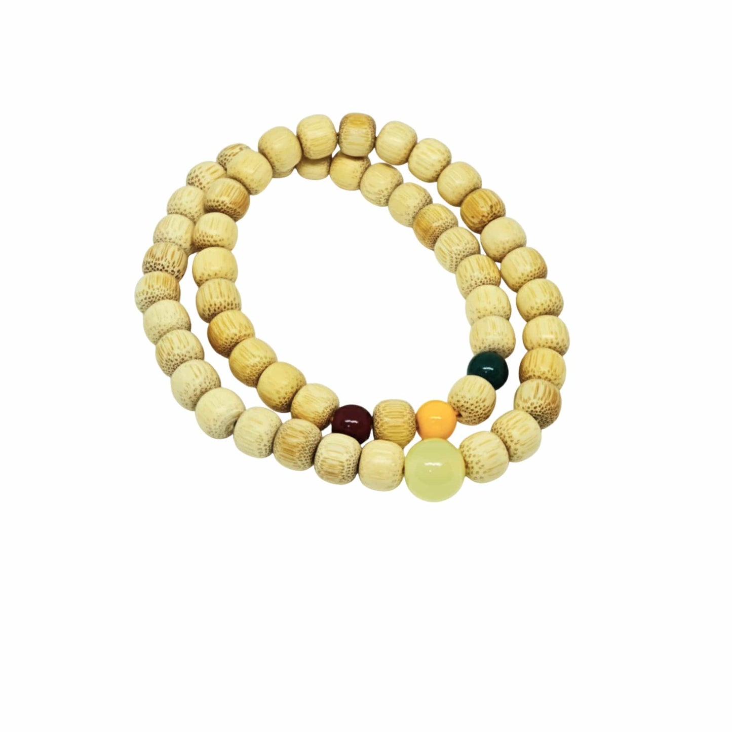 THE MEN THING Bead Bracelet TRANQUIL AURA  - 10mm Wooden Beads Bracelet with Natural Stone - Adjustable Bracelet