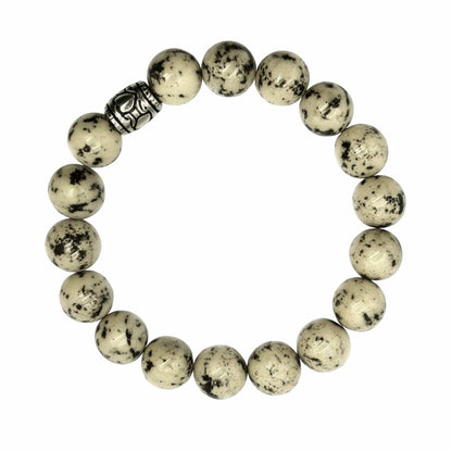 THE MEN THING Bead Bracelet TRANQUIL TERRA - 12mm Beads Bracelet with Natural Stone - Adjustable Bracelet