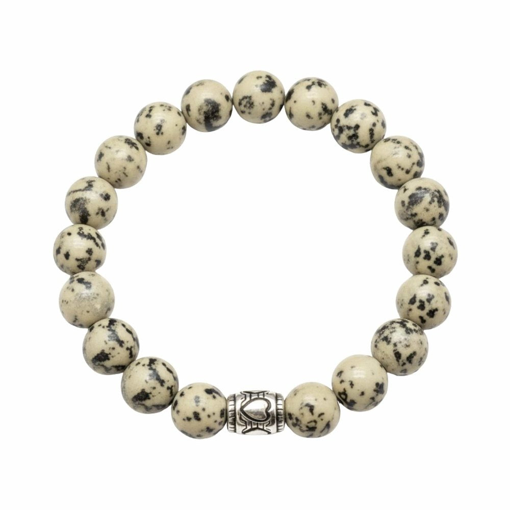 THE MEN THING Bead Bracelet TRANQUIL TERRA - 12mm Beads Bracelet with Natural Stone - Adjustable Bracelet