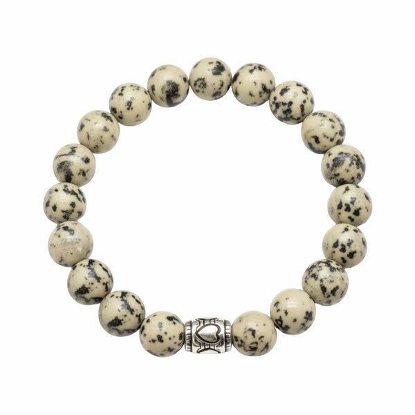 TRANQUIL TERRA - 12mm Beads Bracelet with Natural Stone - Adjustable Bracelet