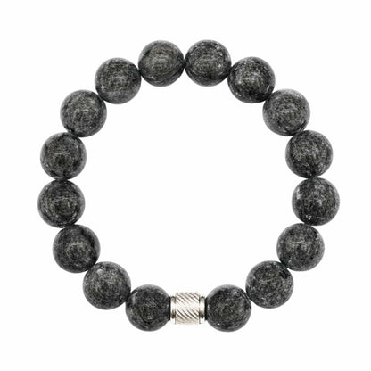 THE MEN THING Bead Bracelet VEYNOR - 12mm Beads Bracelet with Natural Stone - Adjustable Bracelet