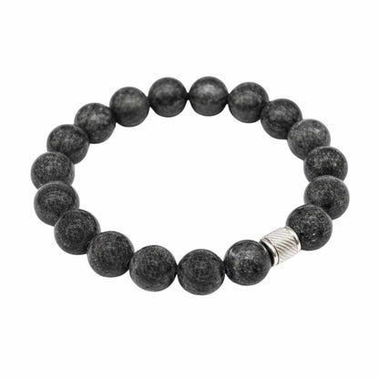 THE MEN THING Bead Bracelet VEYNOR - 12mm Beads Bracelet with Natural Stone - Adjustable Bracelet