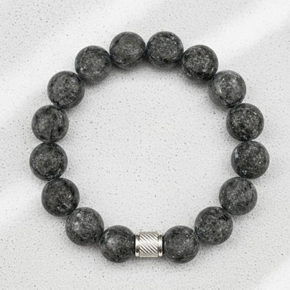 THE MEN THING Bead Bracelet VEYNOR - 12mm Beads Bracelet with Natural Stone - Adjustable Bracelet