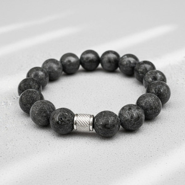 VEYNOR - 12mm Beads Bracelet with Natural Stone - Adjustable Bracelet
