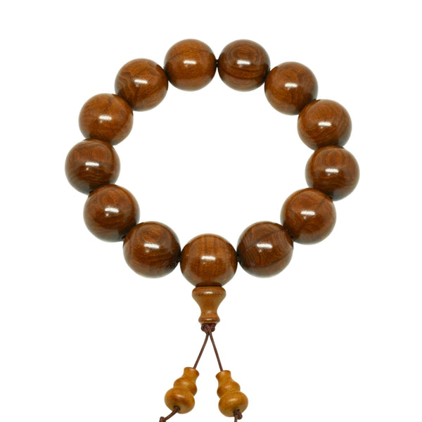 WALDOR - 21mm Wooden Beads Bracelet with Natural Stone - Adjustable Bracelet