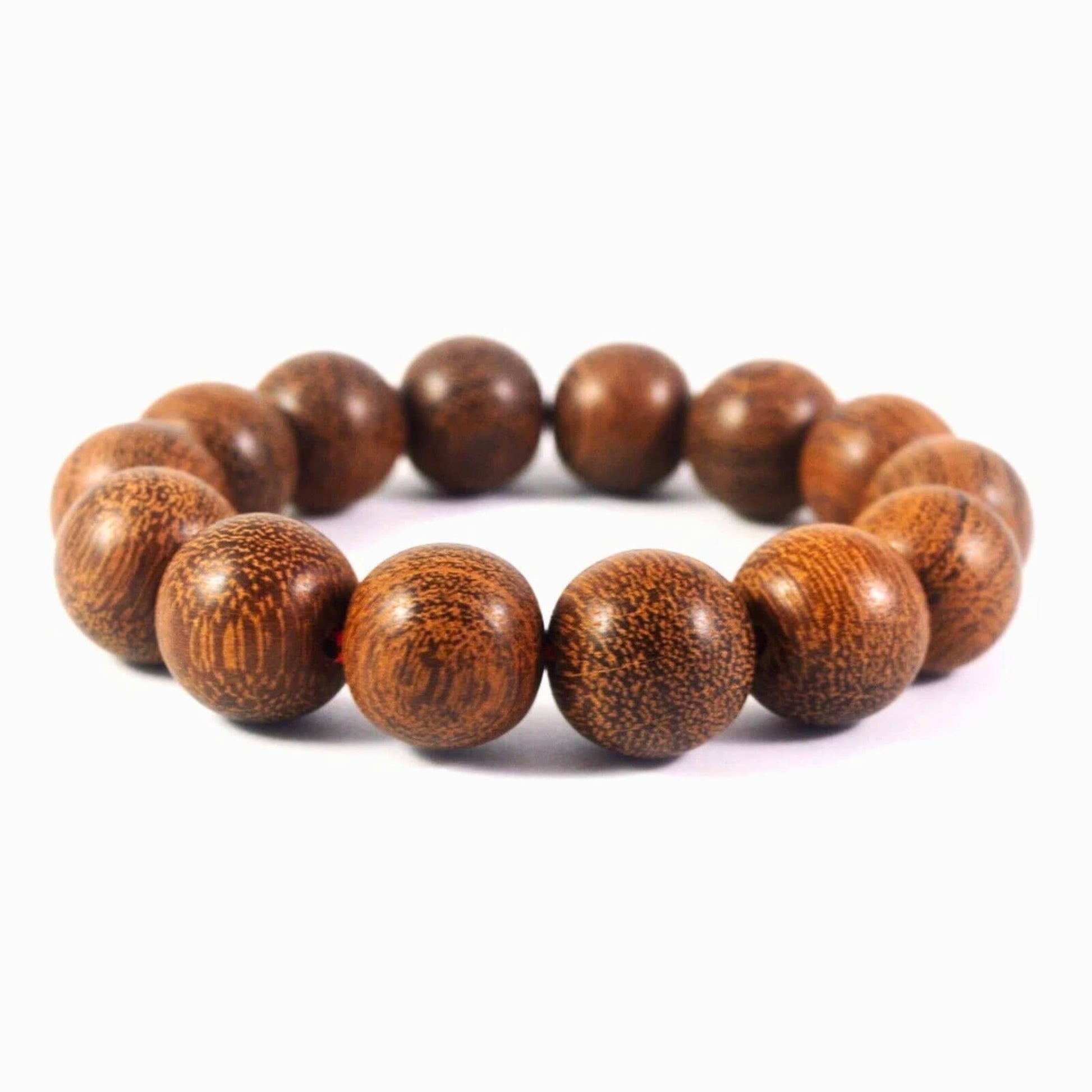 THE MEN THING Bead Bracelet WOODREALM - 12mm Beads Bracelet with Natural Stone - Adjustable Bracelet