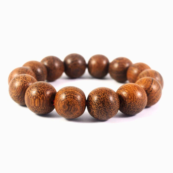 WOODREALM - 12mm Beads Bracelet with Natural Stone - Adjustable Bracelet