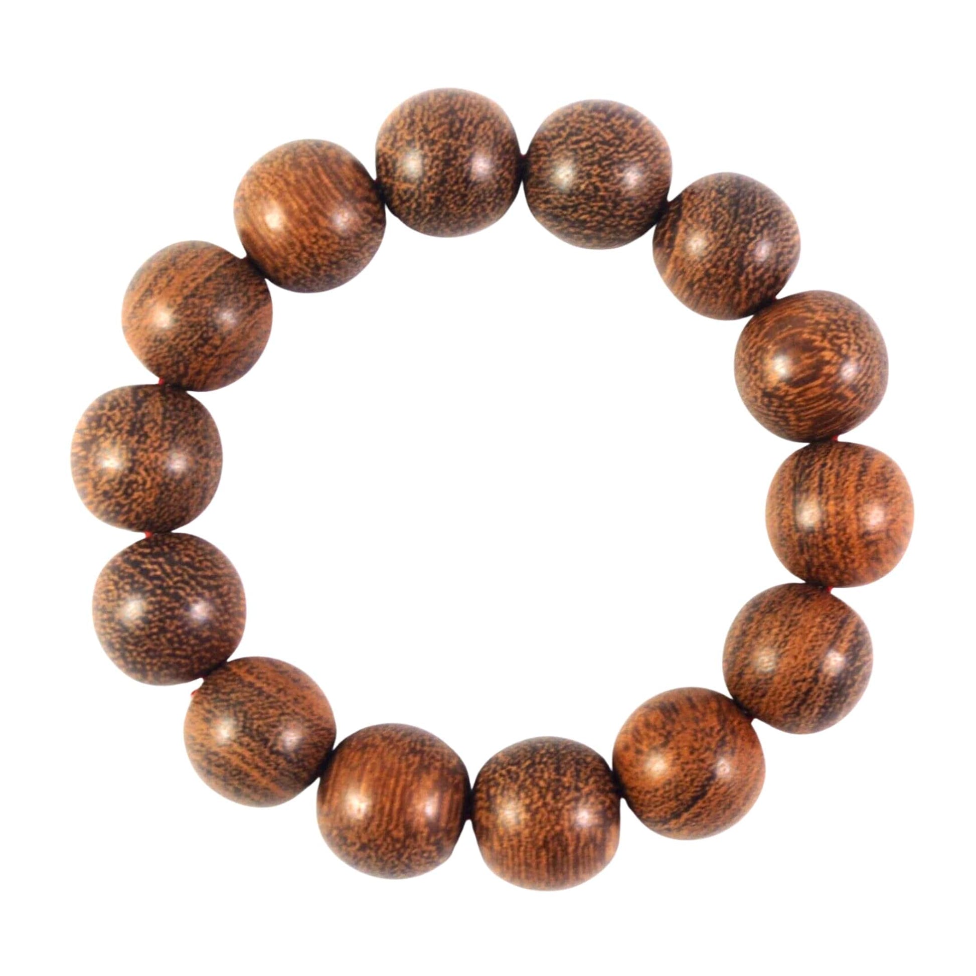 THE MEN THING Bead Bracelet WOODREALM - 12mm Beads Bracelet with Natural Stone - Adjustable Bracelet