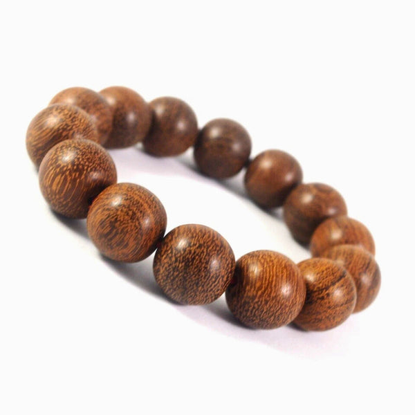 WOODREALM - 12mm Beads Bracelet with Natural Stone - Adjustable Bracelet