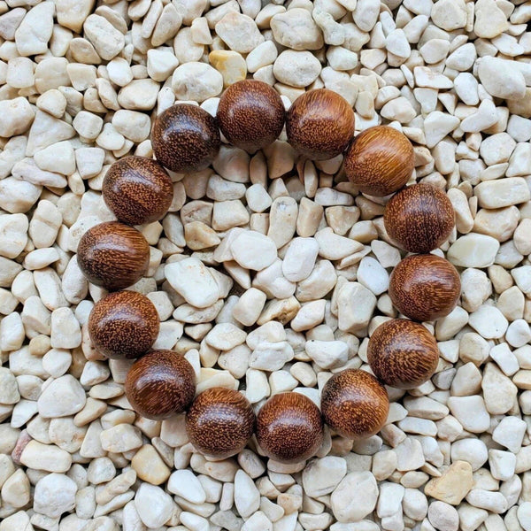 WOODREALM - 12mm Beads Bracelet with Natural Stone - Adjustable Bracelet