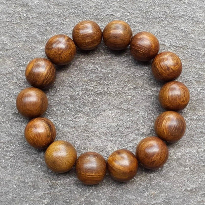 THE MEN THING Bead Bracelet WOODREALM - 12mm Beads Bracelet with Natural Stone - Adjustable Bracelet