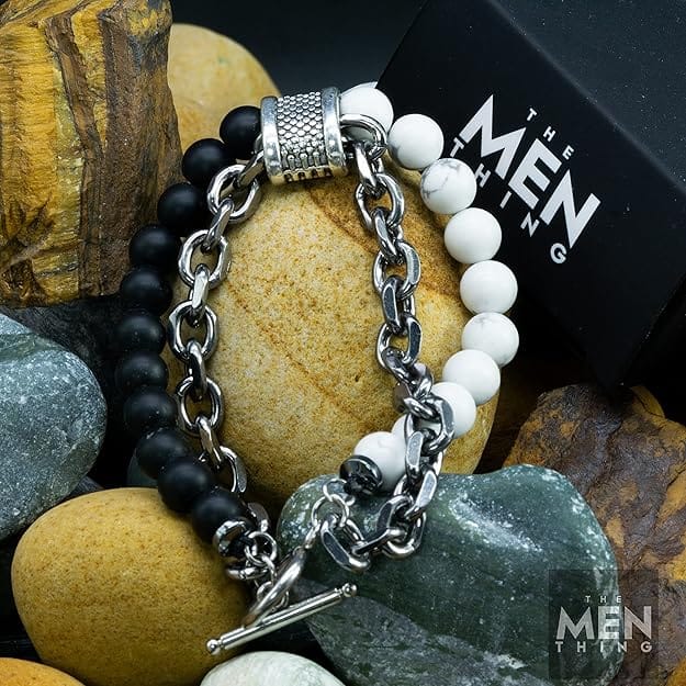 THE MEN THING Bead Bracelets COMBO – Arrow Necklace & Money Magnet Chakra Bracelet for Men's