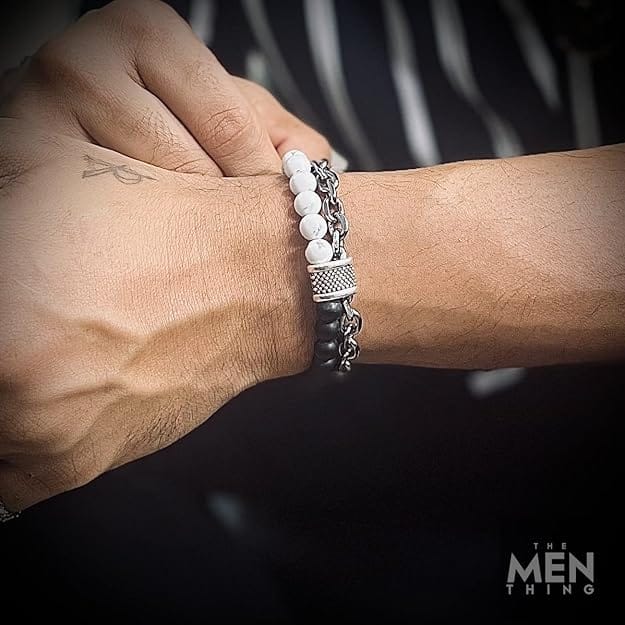 THE MEN THING Bead Bracelets COMBO – Arrow Necklace & Money Magnet Chakra Bracelet for Men's