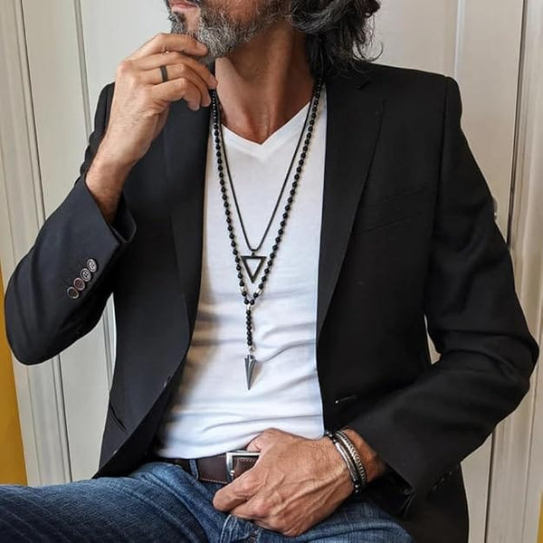 COMBO – Arrow Necklace & Money Magnet Chakra Bracelet for Men's