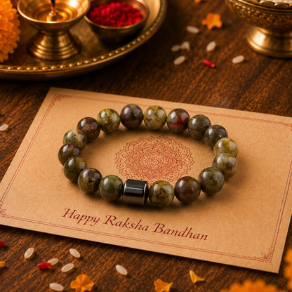 THE MEN THING Bead Bracelets The Perfect Rakhi Gift For Every Brother – AZURITE BROWN - Premium Beads Bracelets With Timeless Style (7inch)