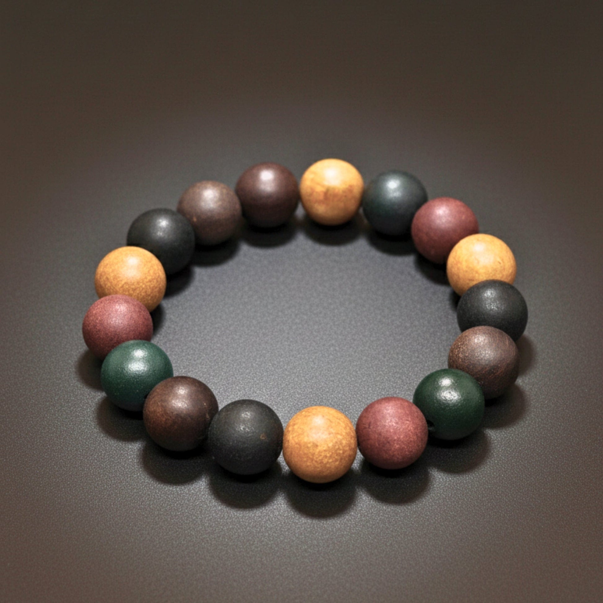 THE MEN THING Bead Bracelets TRIBAL ESSENCE - 14mm Beads Bracelet with Natural Stone - Adjustable Bracelet
