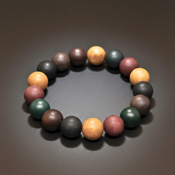 TRIBAL ESSENCE - 14mm Beads Bracelet with Natural Stone - Adjustable Bracelet