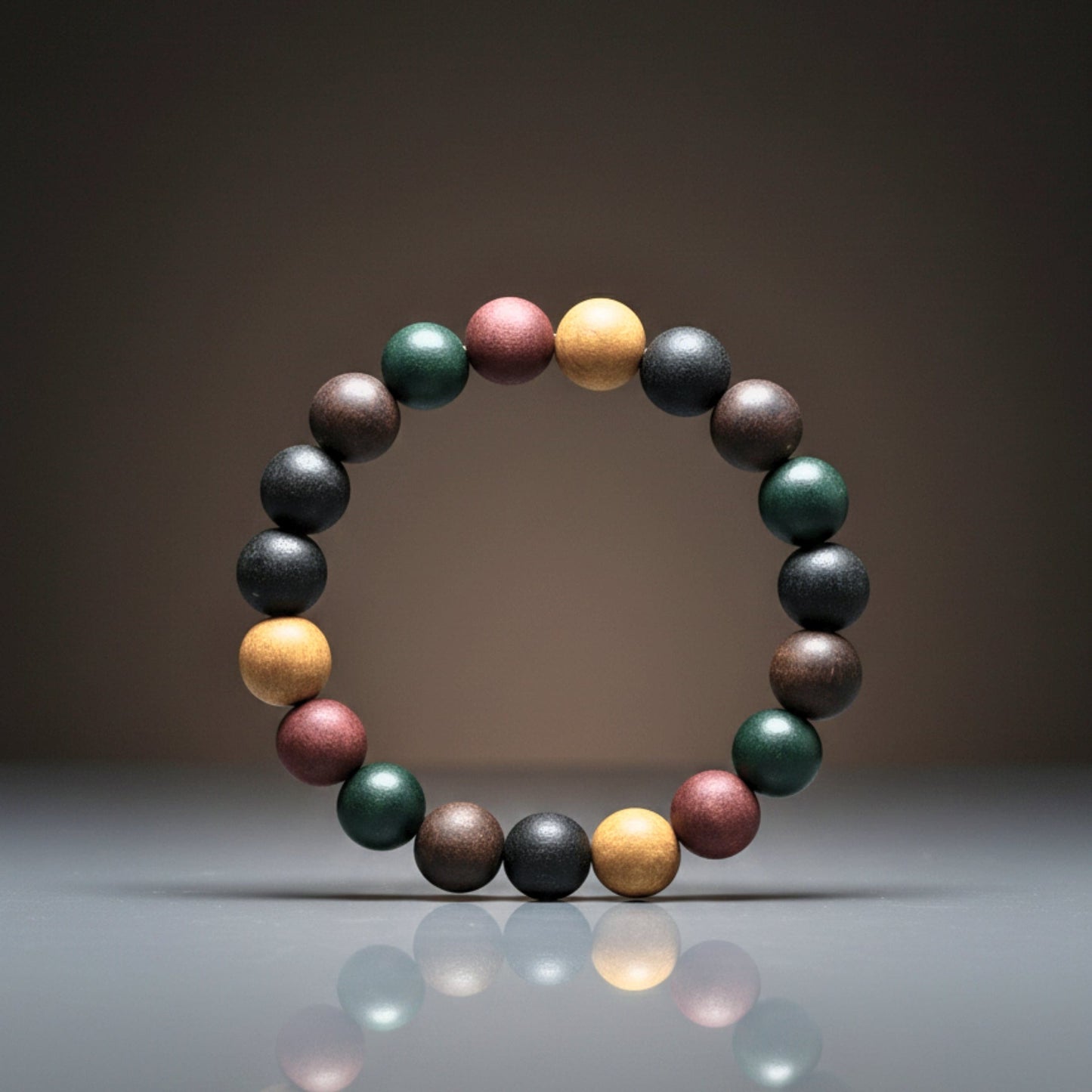 THE MEN THING Bead Bracelets TRIBAL ESSENCE - 14mm Beads Bracelet with Natural Stone - Adjustable Bracelet