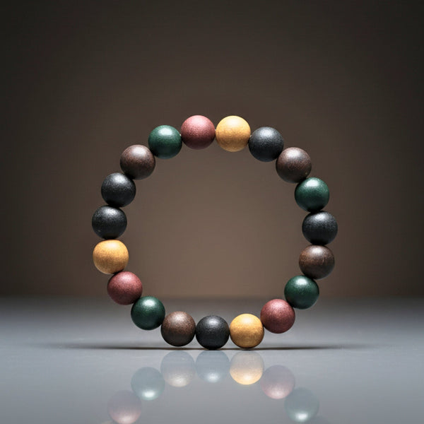 TRIBAL ESSENCE - 14mm Beads Bracelet with Natural Stone - Adjustable Bracelet
