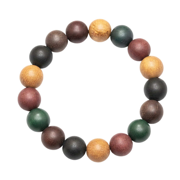 TRIBAL ESSENCE - 14mm Beads Bracelet with Natural Stone - Adjustable Bracelet
