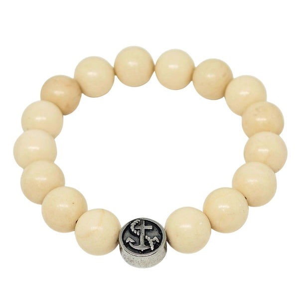 ZEN HOURS - 12mm Beads Bracelet with Natural Stone - Adjustable Bracelet