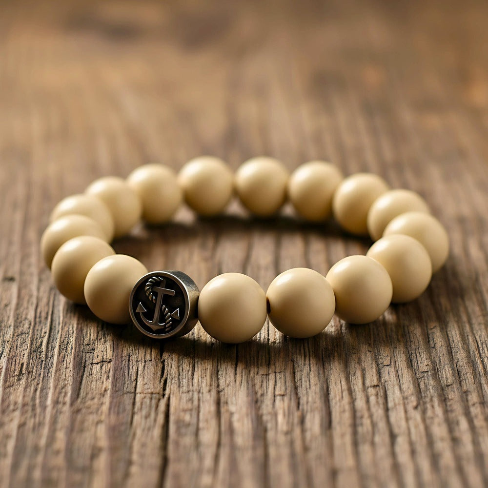 THE MEN THING Bead Bracelets ZEN HOURS - 12mm Beads Bracelet with Natural Stone - Adjustable Bracelet