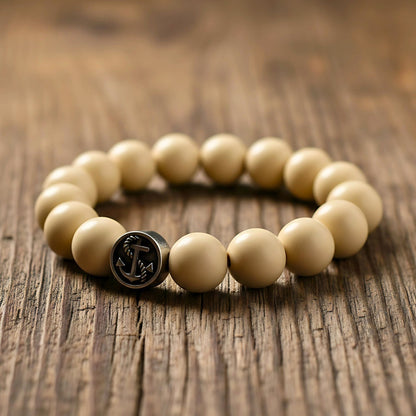 THE MEN THING Bead Bracelets ZEN HOURS - 12mm Beads Bracelet with Natural Stone - Adjustable Bracelet